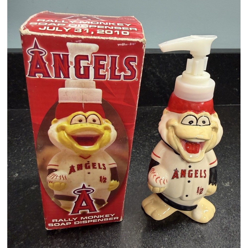 LA Angels Rally Monkey Soap Dispenser 2010 SGA MLB Baseball w/ Original Box